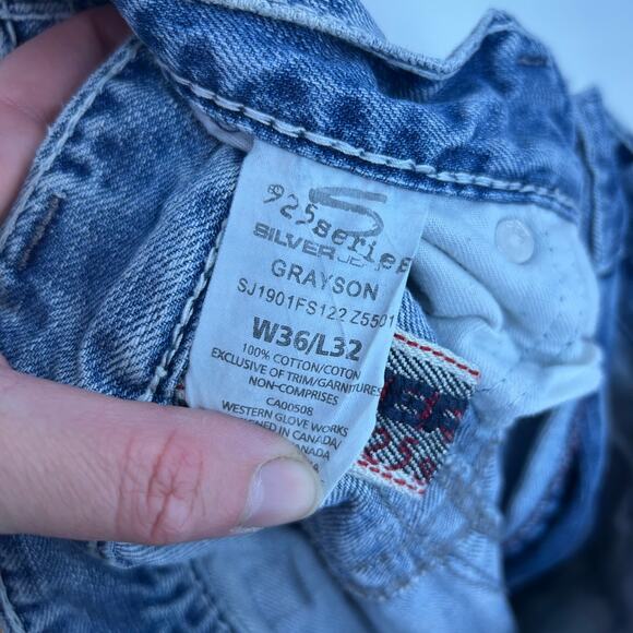 Silver Jeans Co. Distressed Grayson Jeans Denim Mens 36x32 - Picture 5 of 6